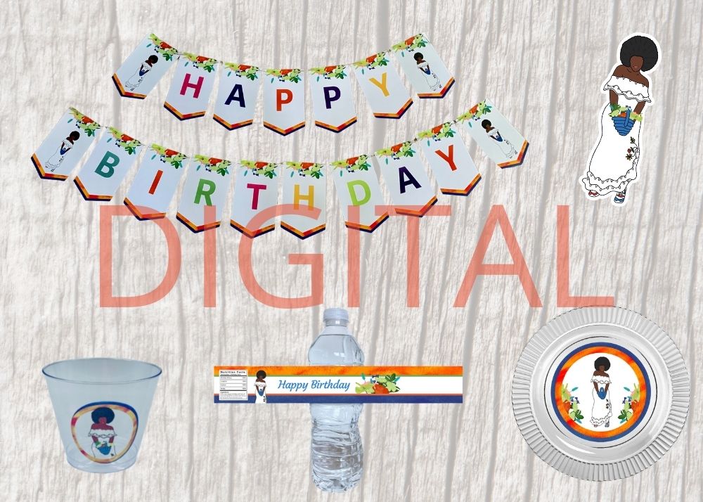 Latina Birthday Party | Afro Doll Birthday DIGITAL Package