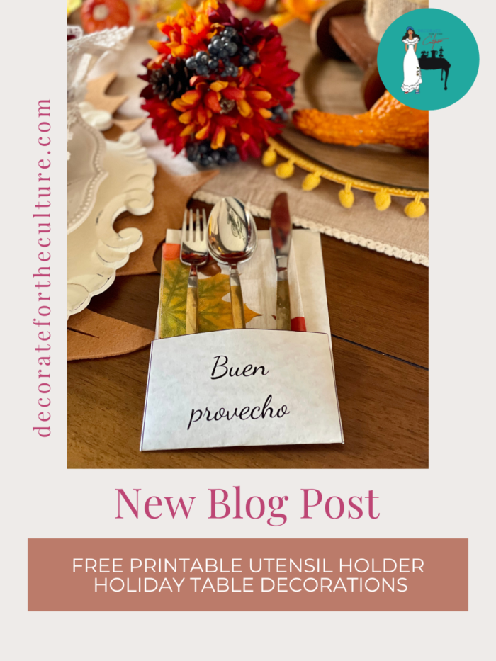 Free printable utensil holder Decorate for the Culture®️